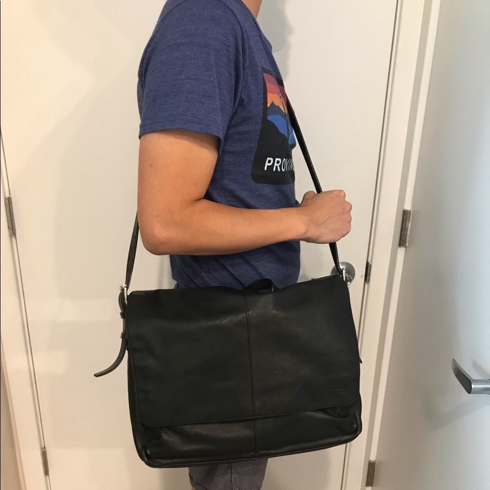COACH leather messenger bag